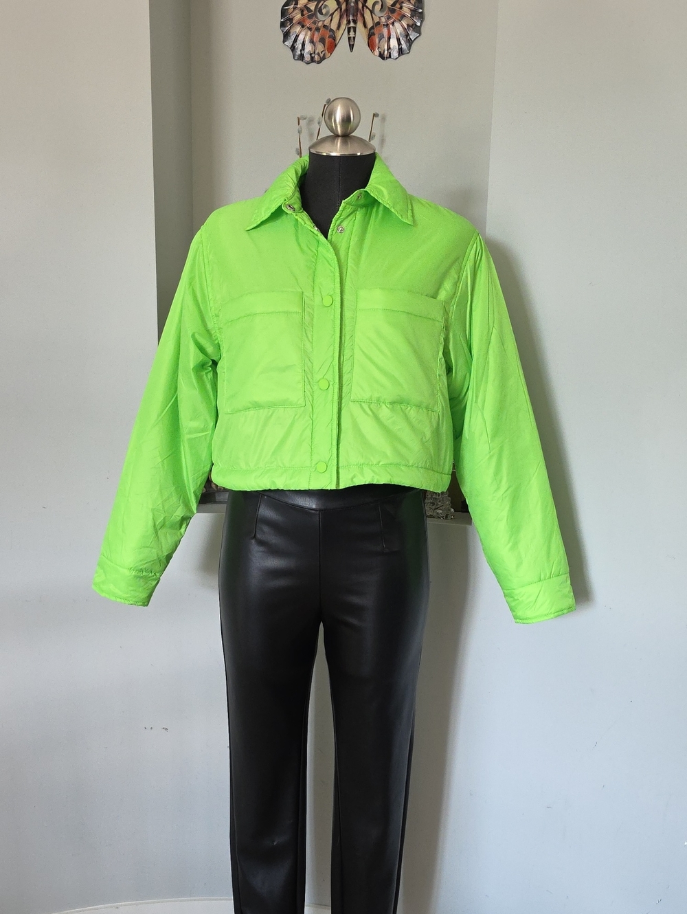 Cropped Puffer Jacket CASSIDY Shacket by ONLY Womens Size Small